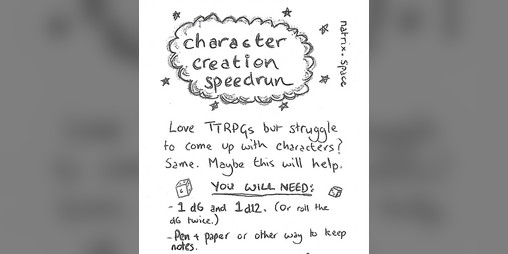 Cover image for Character Creation Speedrun