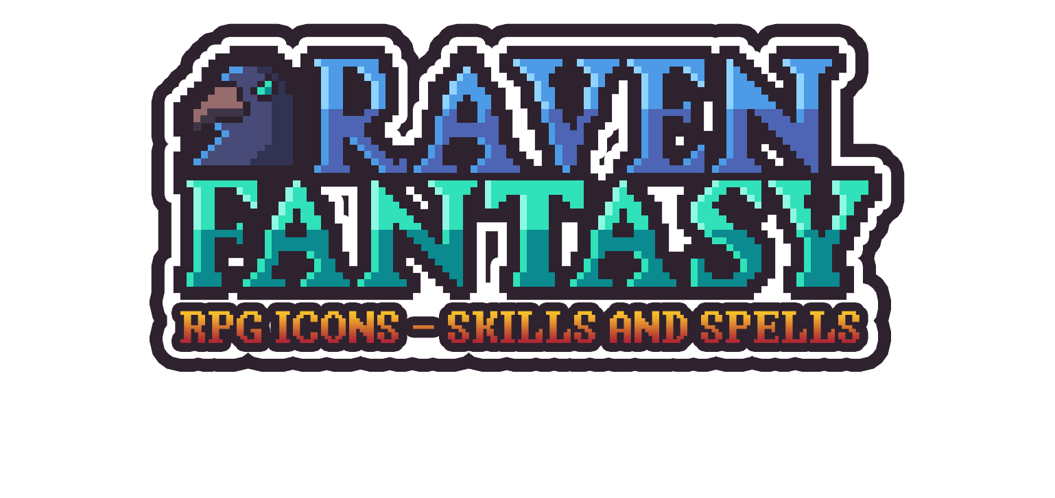 Raven Fantasy - Pixel Art RPG Icons - Attributes, Skills, Spells and Scores