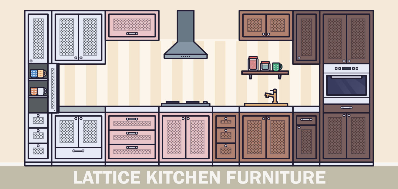 2D Lattice kitchen furniture pack