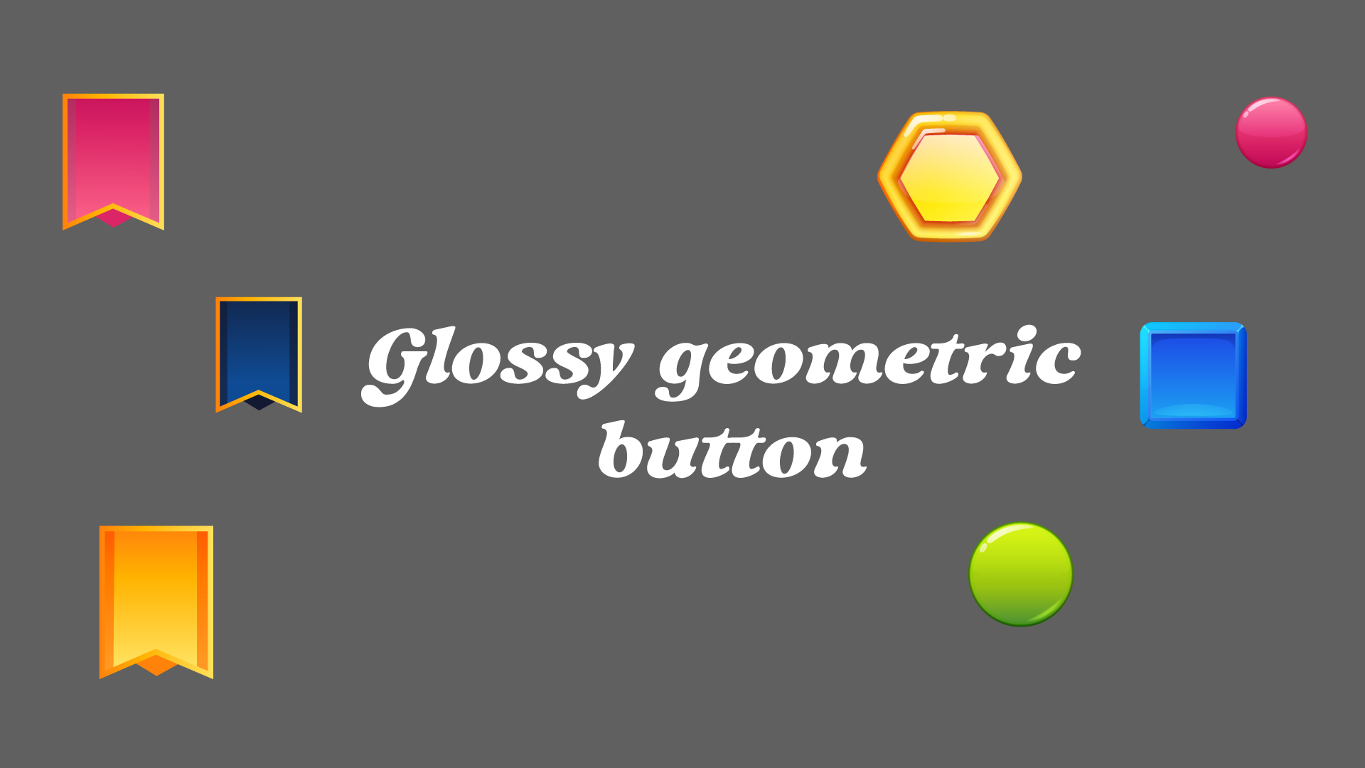 Glossy geometric buttons for game