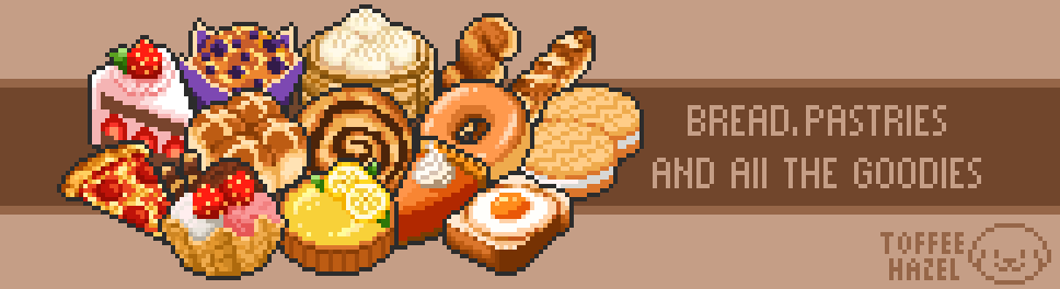 Pixel Bread, Pastries and all the Goodies! 32x32 Icons