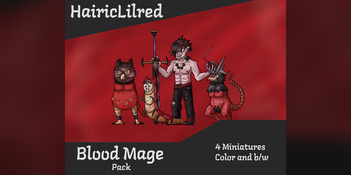 Cover image for Hairic Paper Minis - Blood Mage pack
