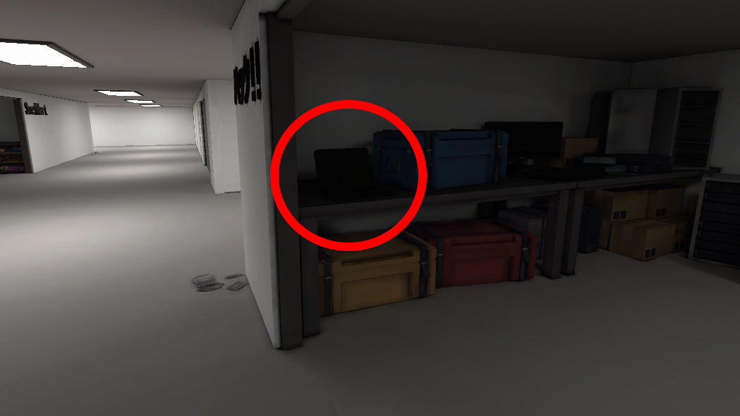 Big clickbait red circle to show where the Auction House laptop is.