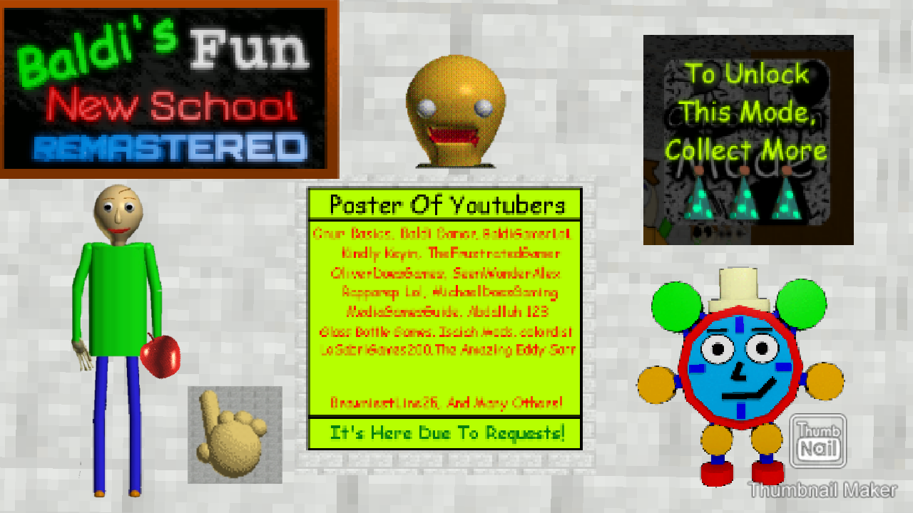 Baldi's Fun New School Remastered 1.4.4 Update Gameplay 