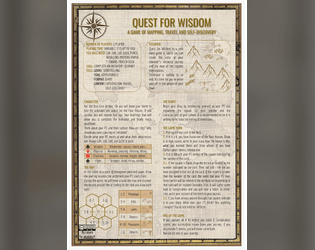 QUEST FOR WISDOM   - A  Solo game of mapping, travel and Seldiscovery in one page 