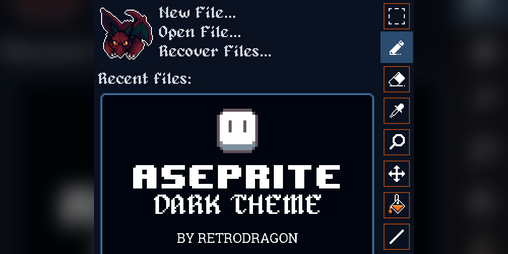 Cover image for Aseprite - RetroDragon Dark Theme