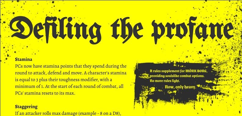 Cover image for Defiling the Profane - A MÖRK BORG supplement