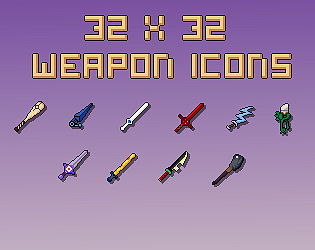 32x32 pixel weapons : r/PixelArt