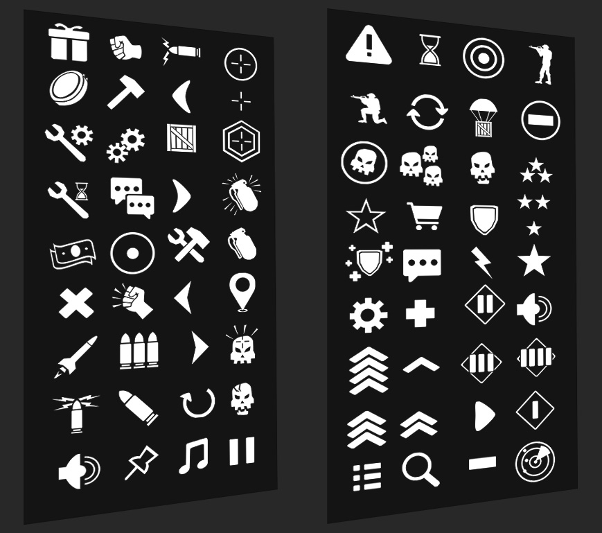 Lots of icons in vector shapes