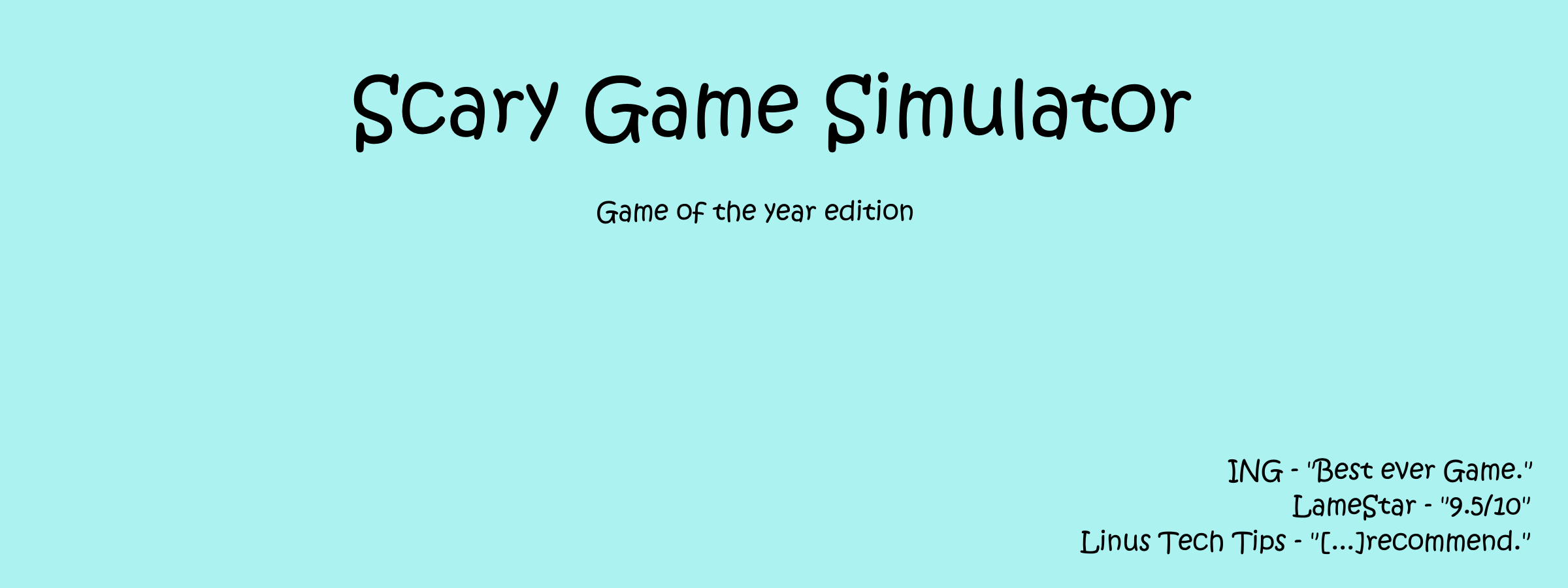 Scary Game Simulator - Game of the year edition