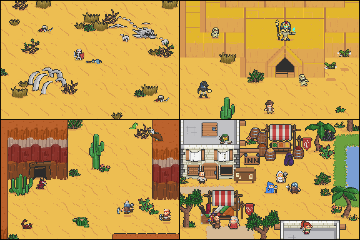 D Pixel Art Desert Tileset By Elthen S Pixel Art Shop