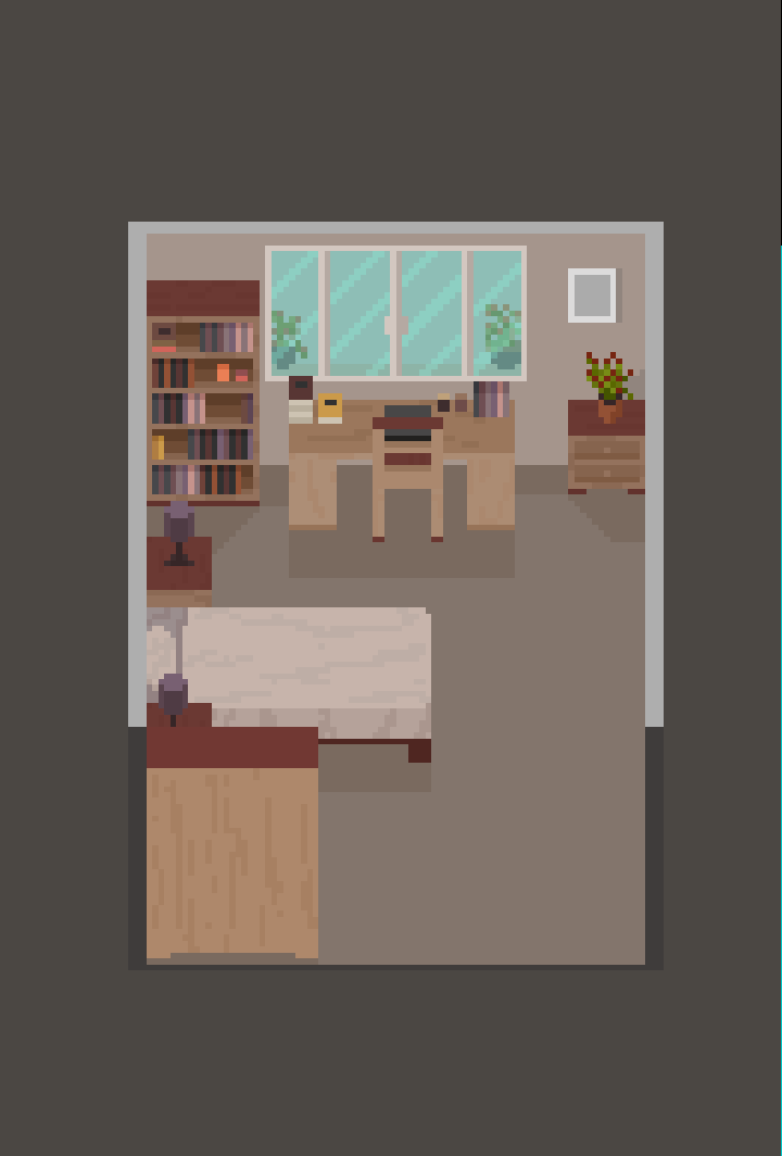 Top down bedroom furnitures pixel assets by Hooded Crow