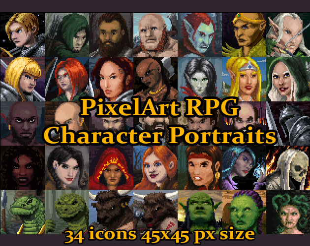 OC][CC] Five color 32x32 character portraits for a game I'm working on. : r/ PixelArt