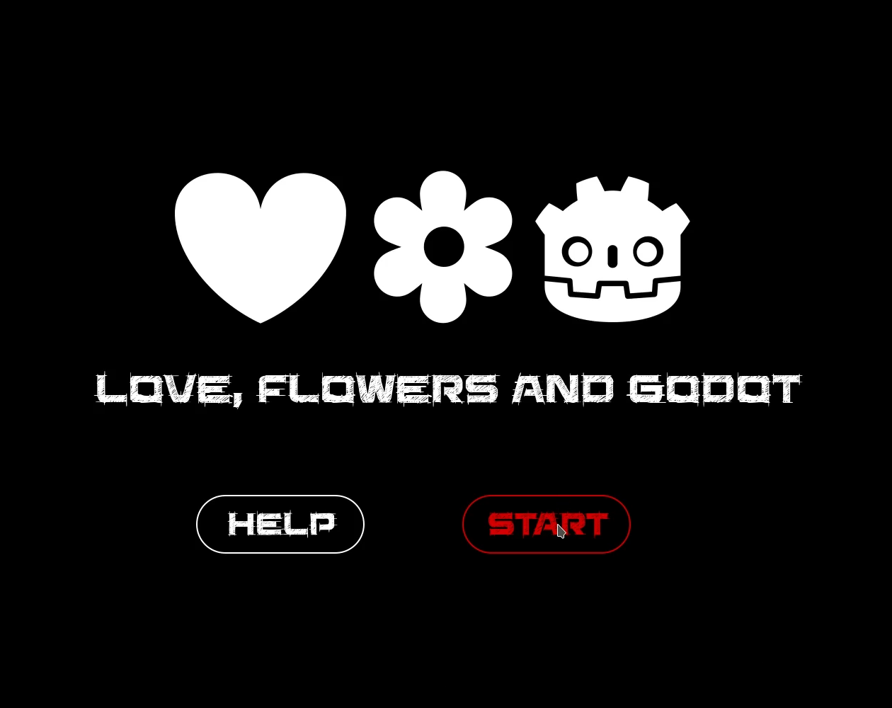 Love, flowers, Godot