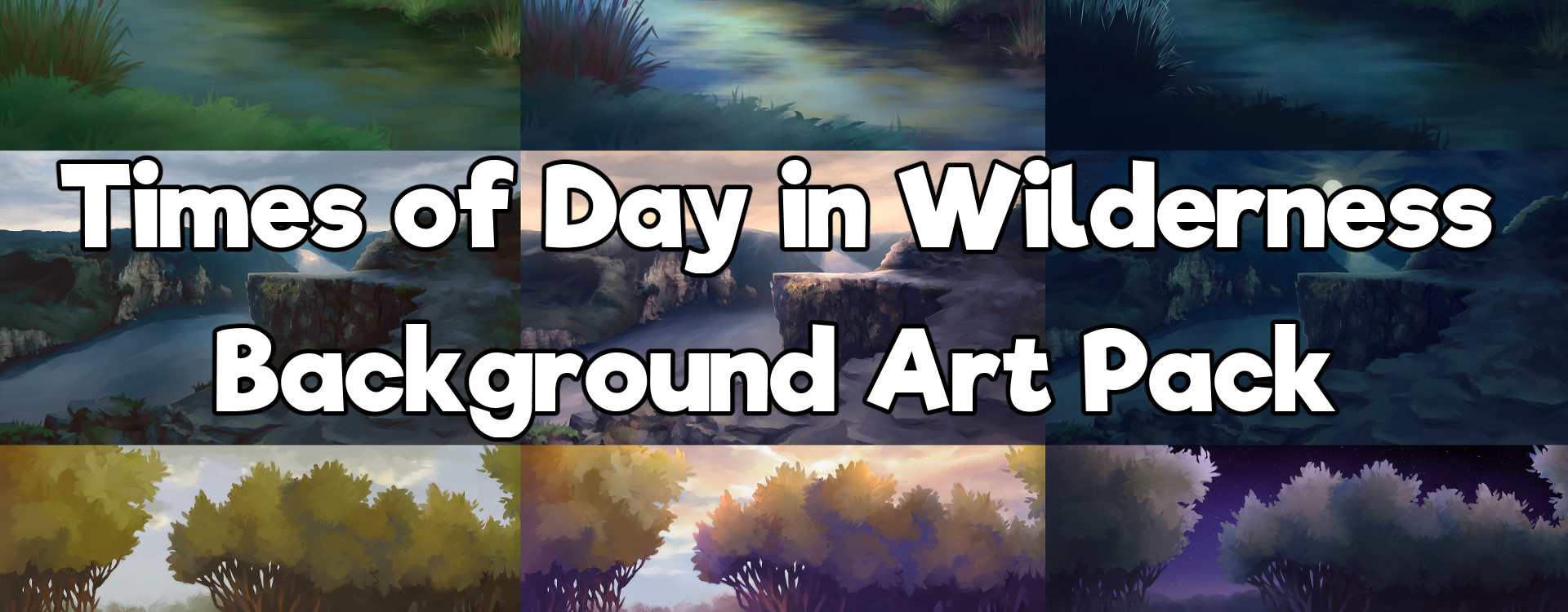 Times of Day in Wilderness Background Art Pack