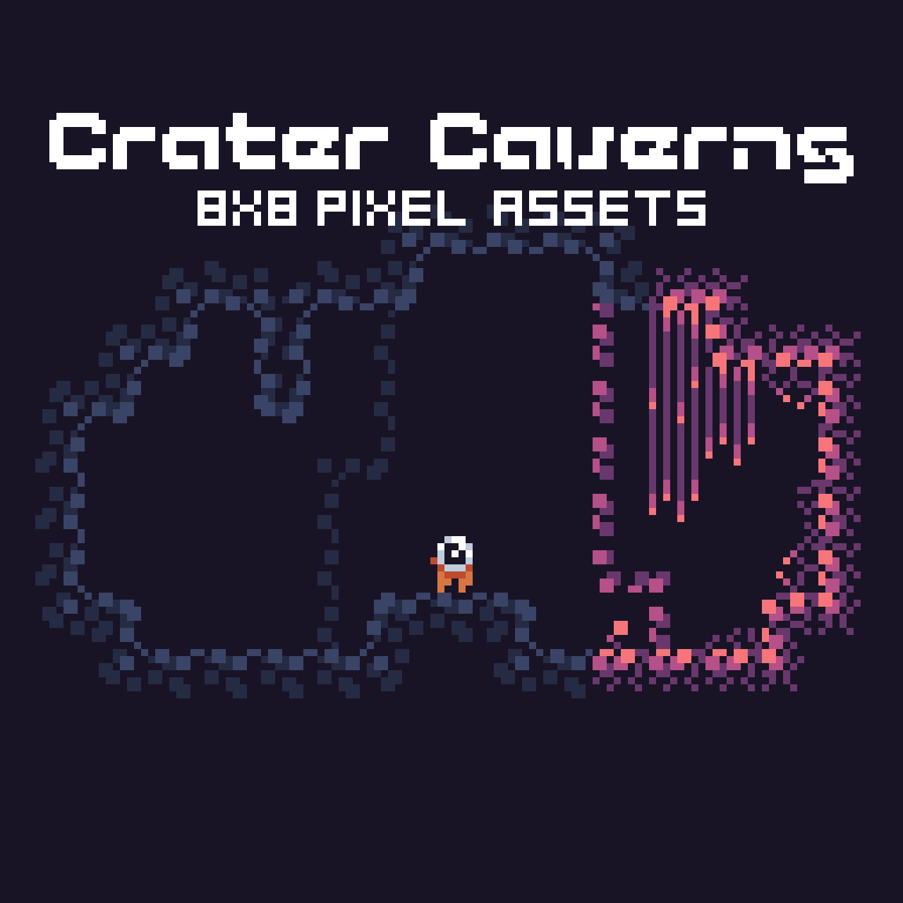 Crater Caverns - 8x8 Space Platformer Asset Pack