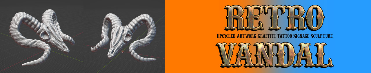 3D Printable - Ram Skull
