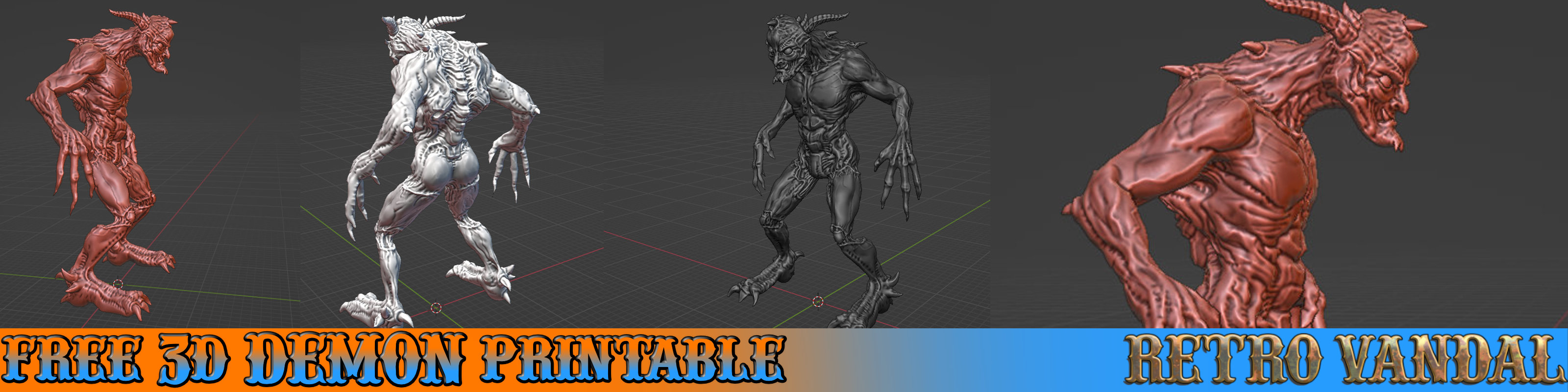 3D Demon Creature model for 3D Printing