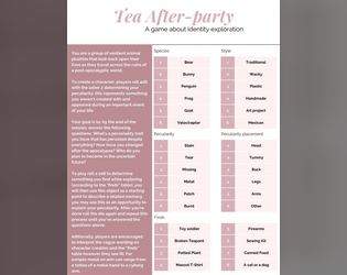 Tea After-party   - A ttrpg about identity exploration 