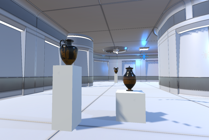 Screenshots of the virtual museum space