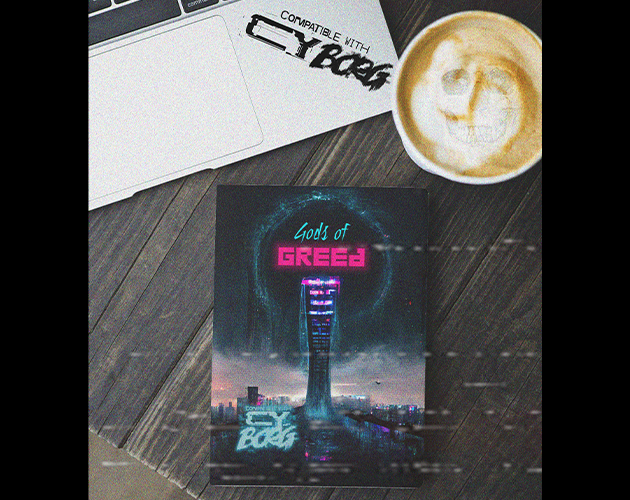 Cover image for Gods of Greed - an adventure for Cy-Borg