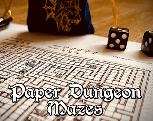 Paper Dungeon Mazes   - Print and Play Solo Dungeon Crawl 