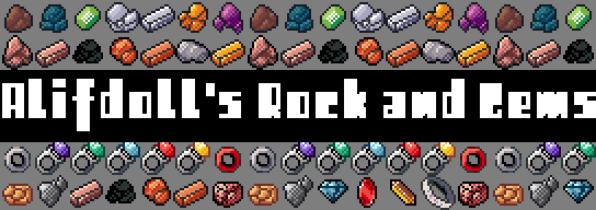 Pixel Rocks and Gems Asset