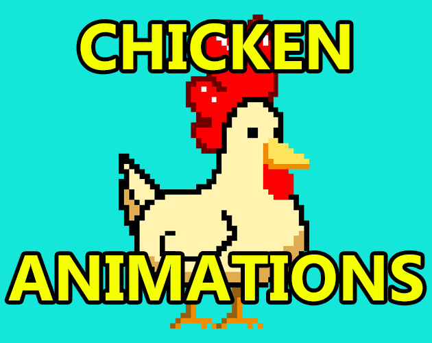 Large scale pixel Chicken animations (Blonde) by Denny