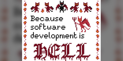 Cover image for Software development is HELL - cross stitch pattern