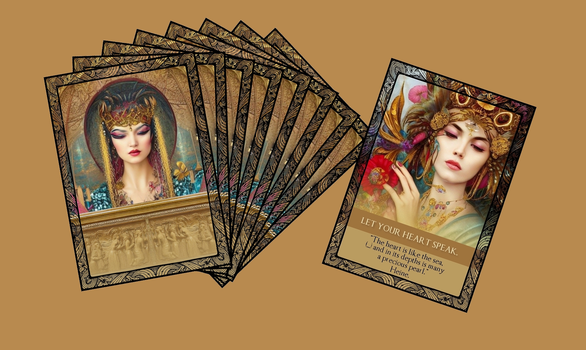 Oriental Fairies of Abundance Printable Oracle Deck (30 Divination Cards for Money Readings)