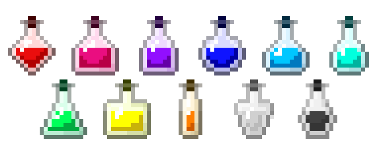 minecraft glass bottle pixel art