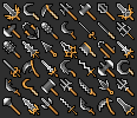 Free 16x16 Weapon RPG Icons