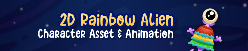 2D Rainbow Alien Asset and Animation