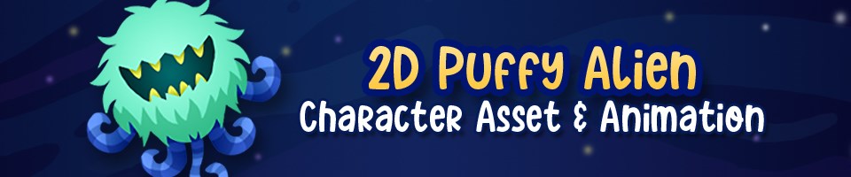 2D Puffy Alien Asset and Animation