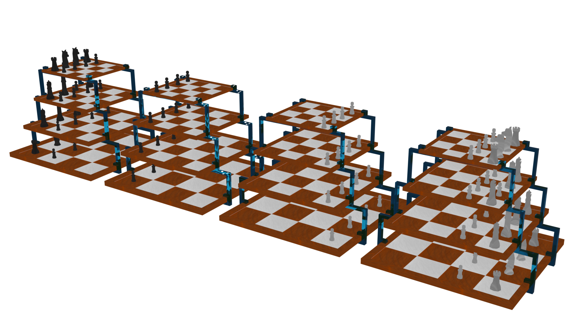 4D Chess Boards - 3D Asset