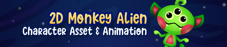 2D Monkey Alien Asset and Animation