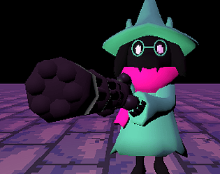 Ralsei with a Machine Gun