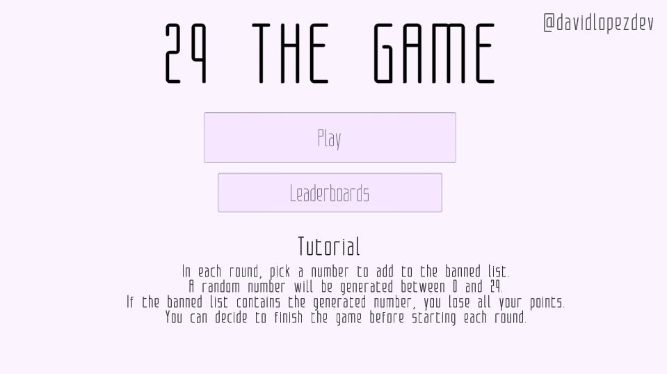 Cover image for 29 The Game