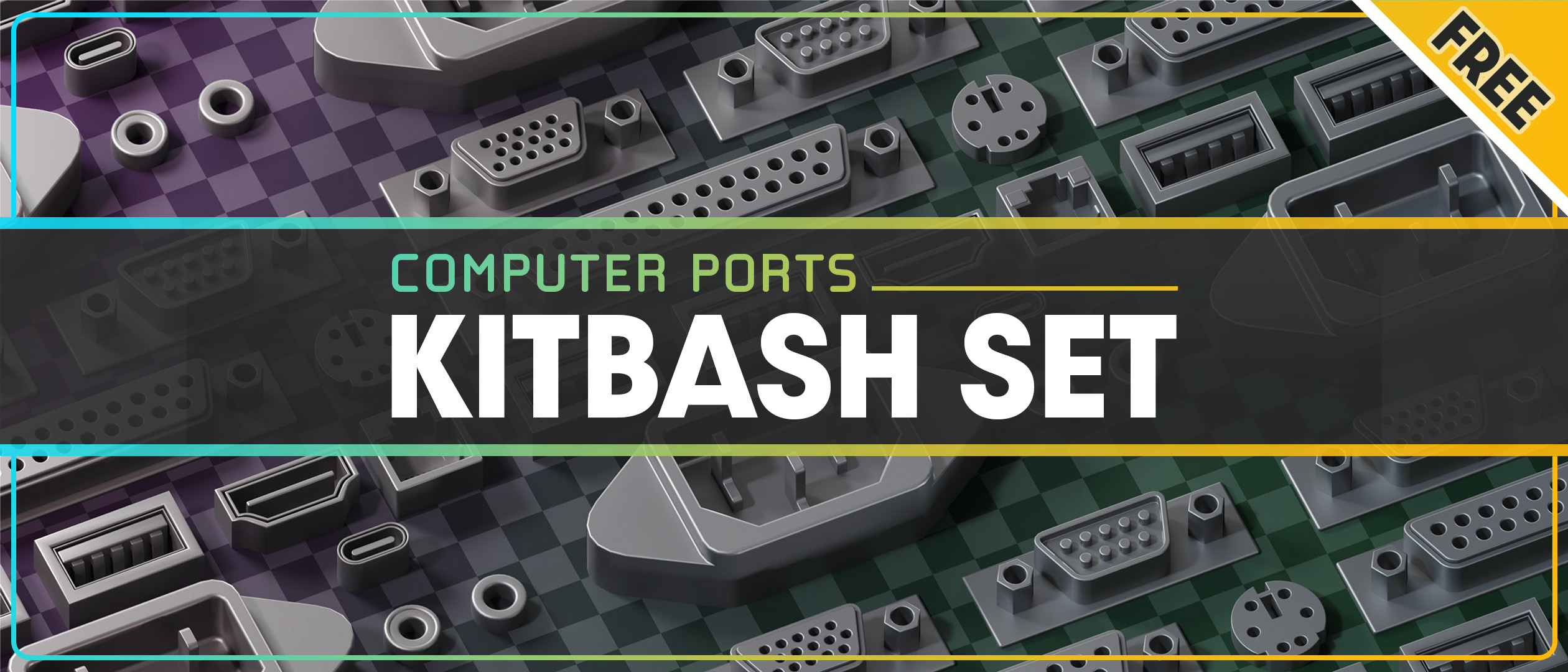 Free Computer Ports Kitbash Set