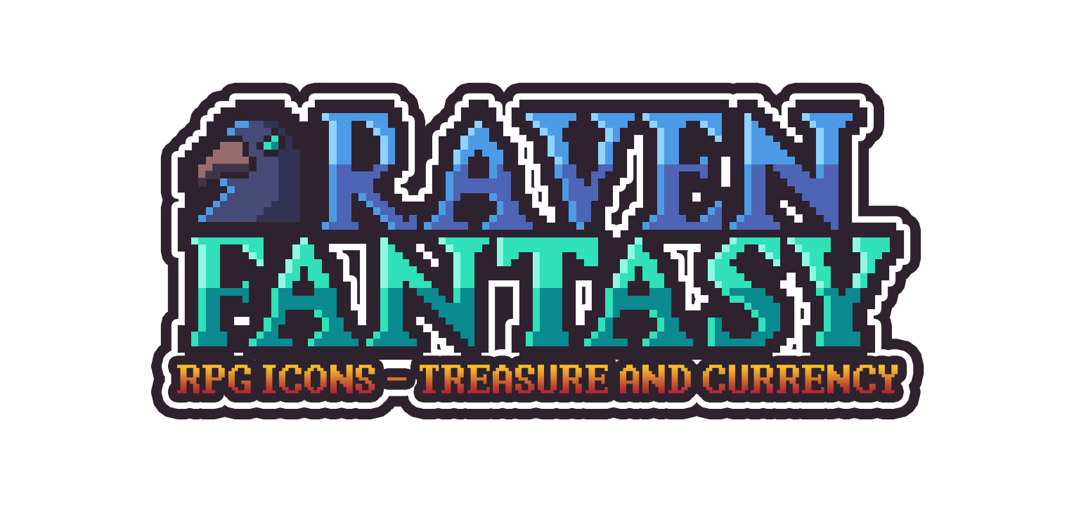 Raven Fantasy - Pixel Art RPG Icons - Treasure, Currency, Gems and Loot