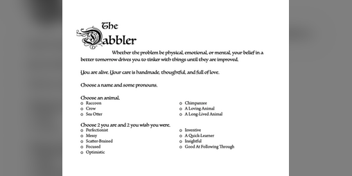 Cover image for The Dabbler - A Playbook from the World of Wanderhome