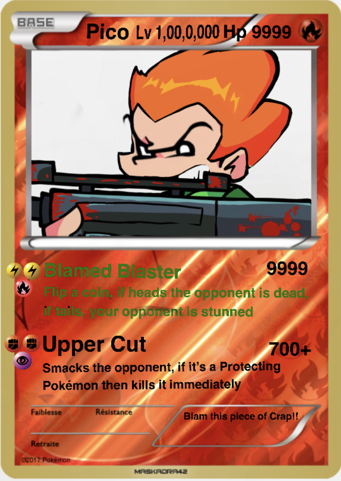 I edited it a little and turned into a Pokémon card :)