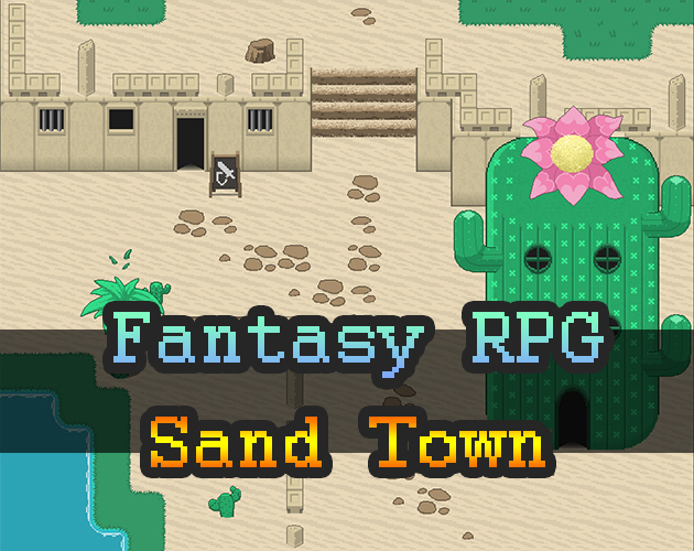 Fantasy RPG Tileset2 - Sand Town[16x16,32x32,48x48] by lphitori