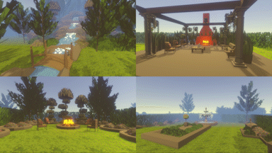 Low Poly Outdoor Decorations