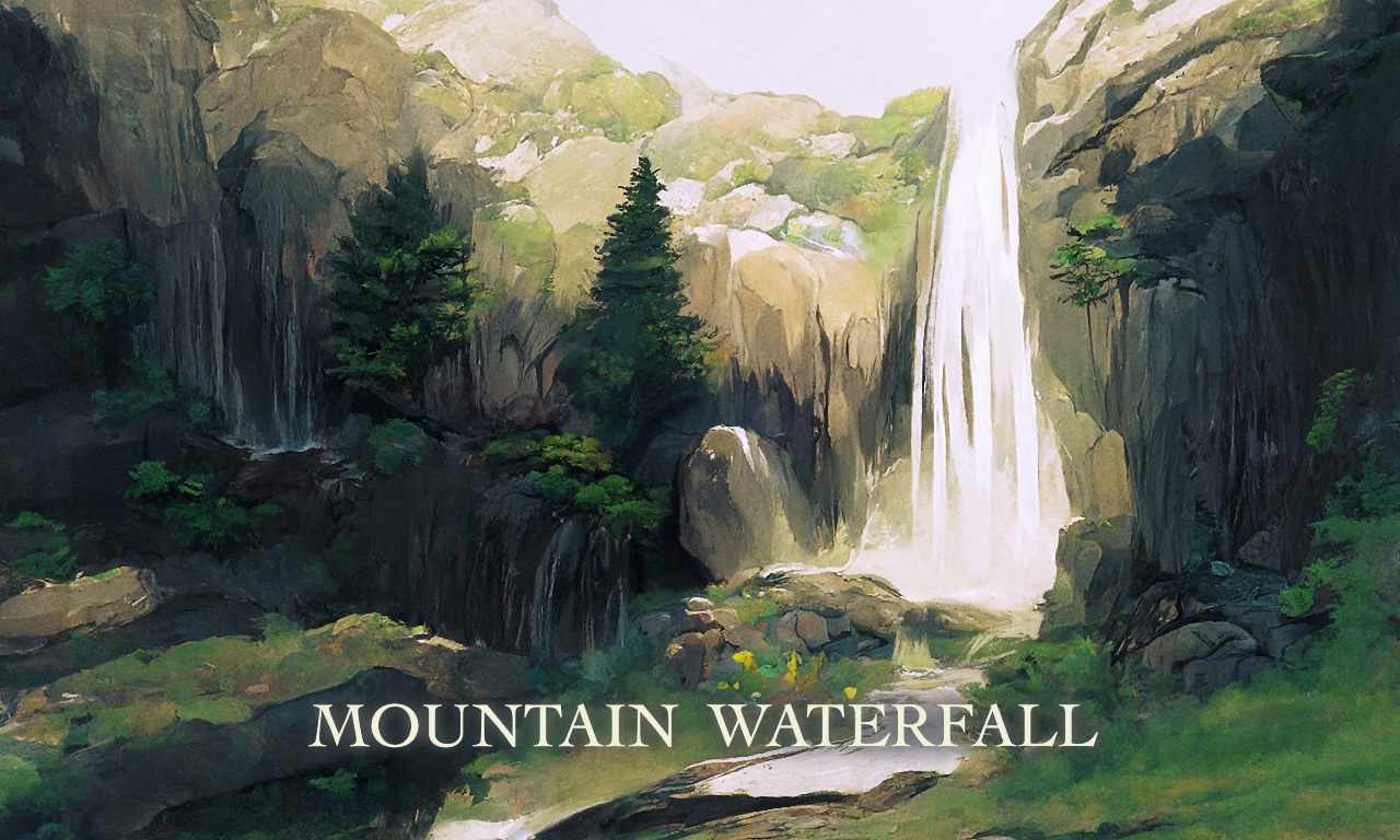 Mountain Waterfall background