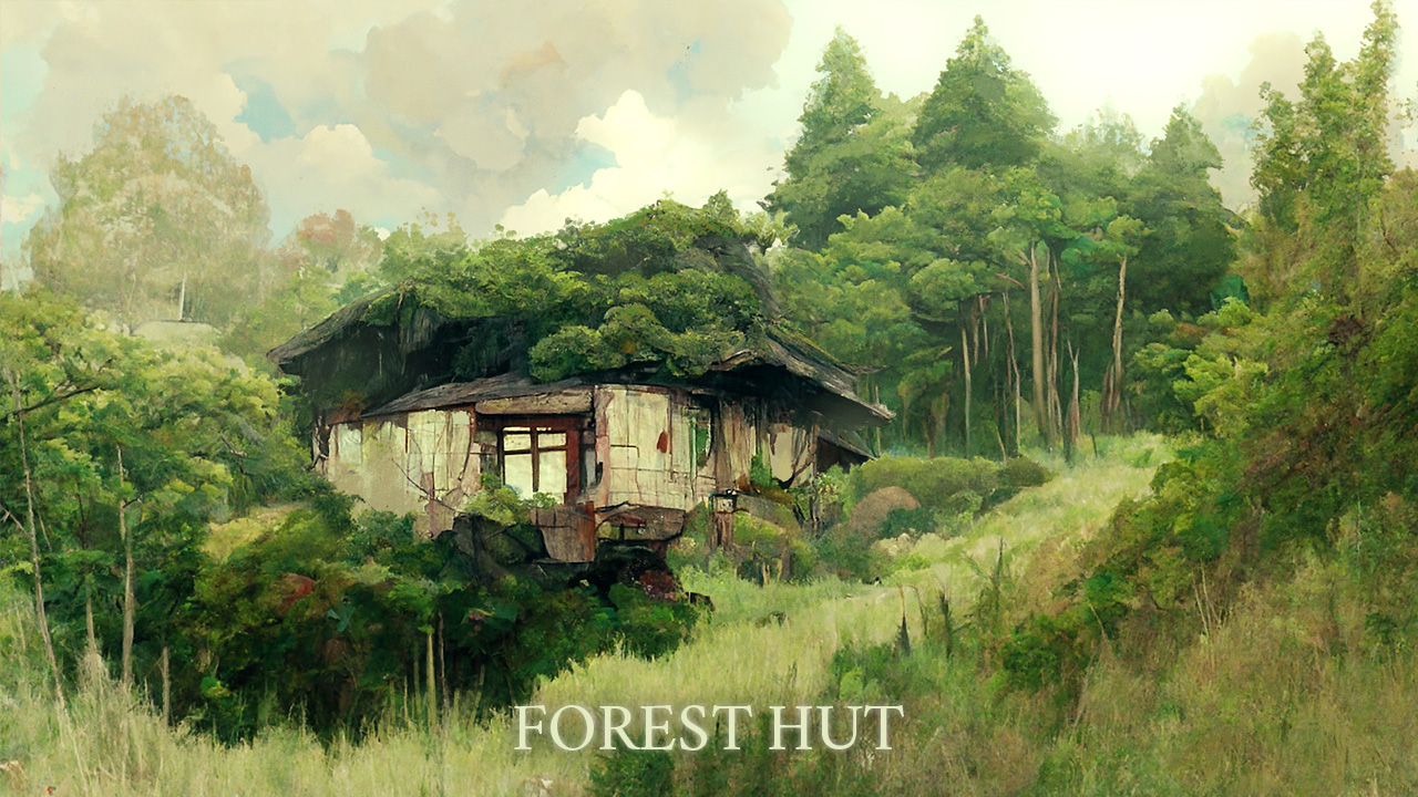 Forest hut background