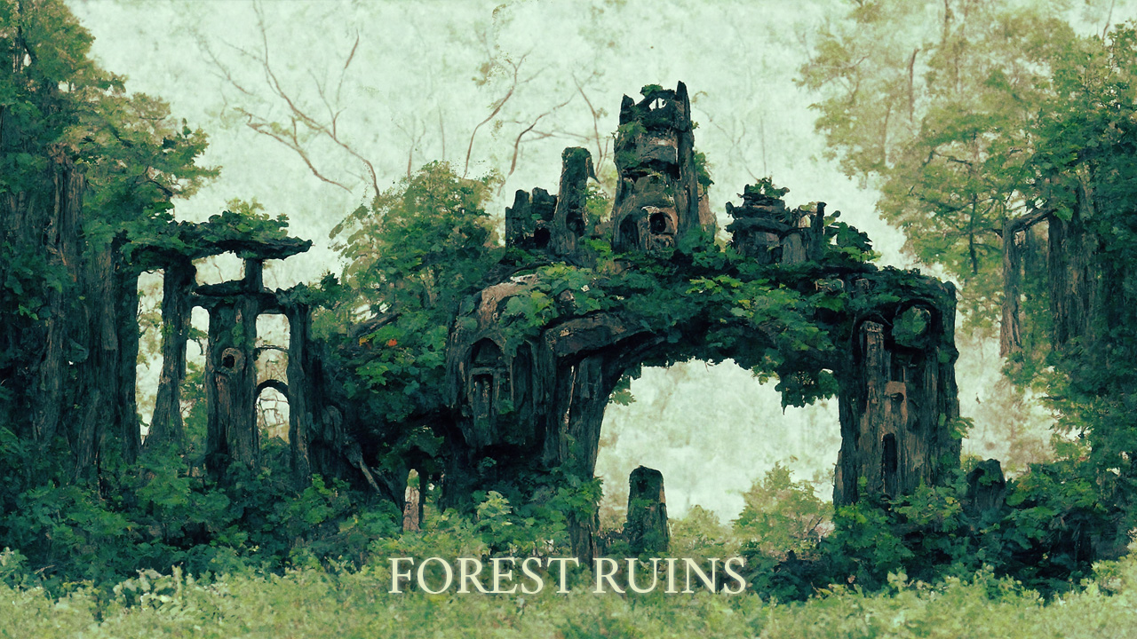 Forest ruins background