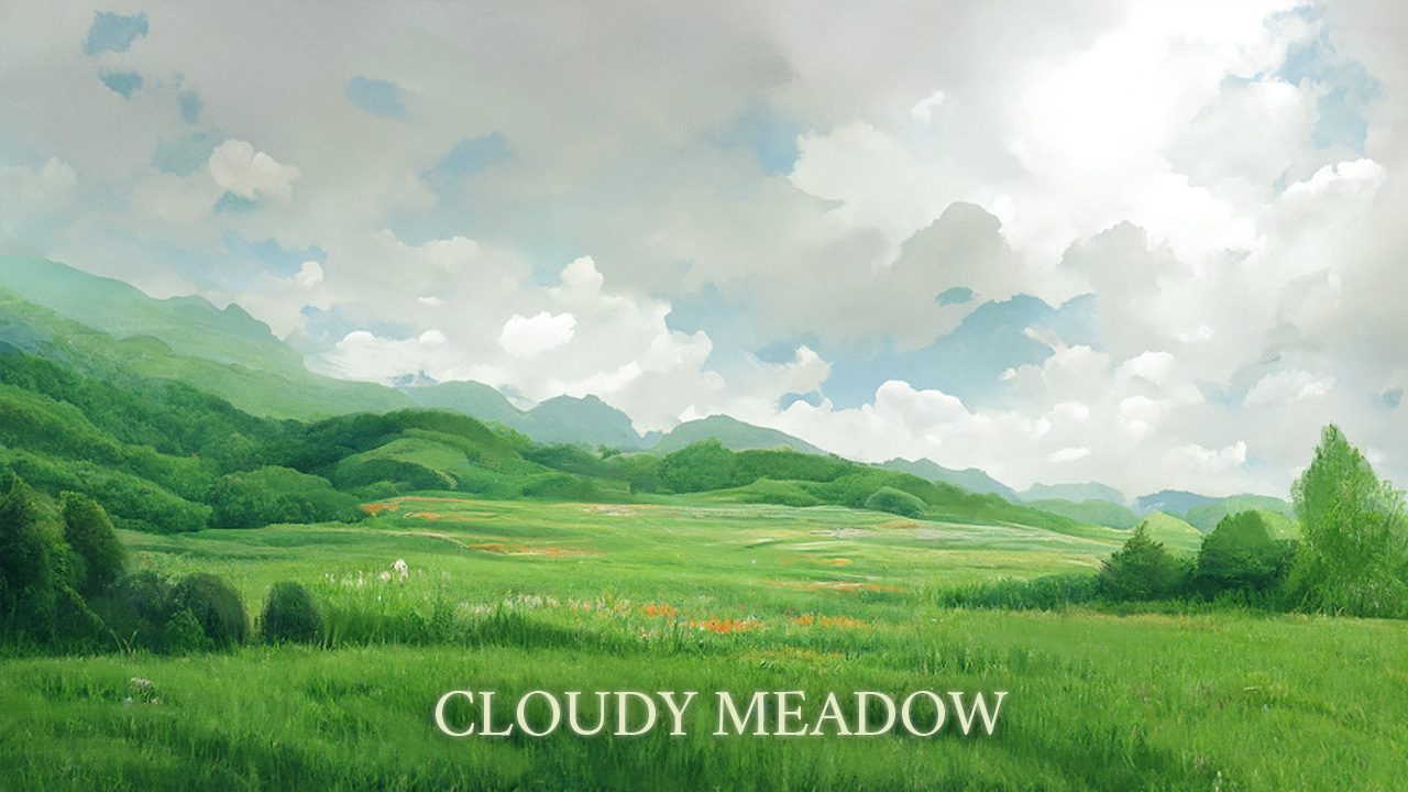 Cloudy meadow background