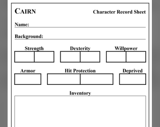 Inny's Cairn Character Record Sheet  