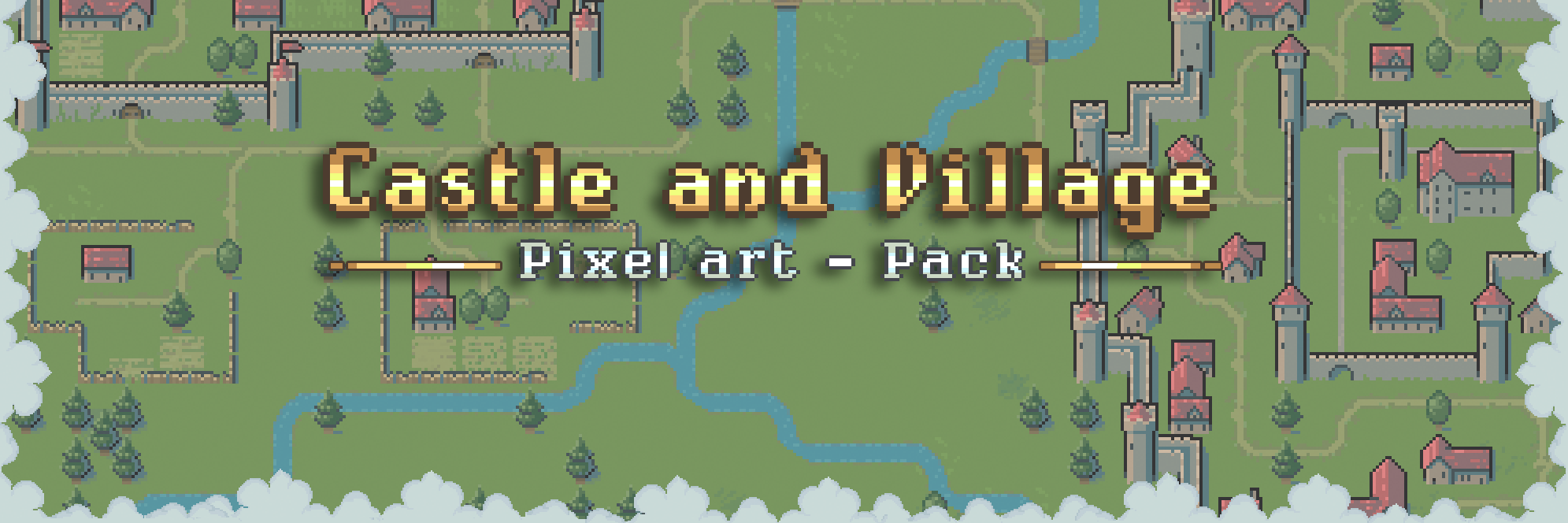 Castle and village - Pixel art pack